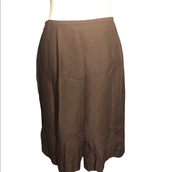 Loft Linen skirt Ann Taylor Loft brown size 6 - Picture 2 of 7